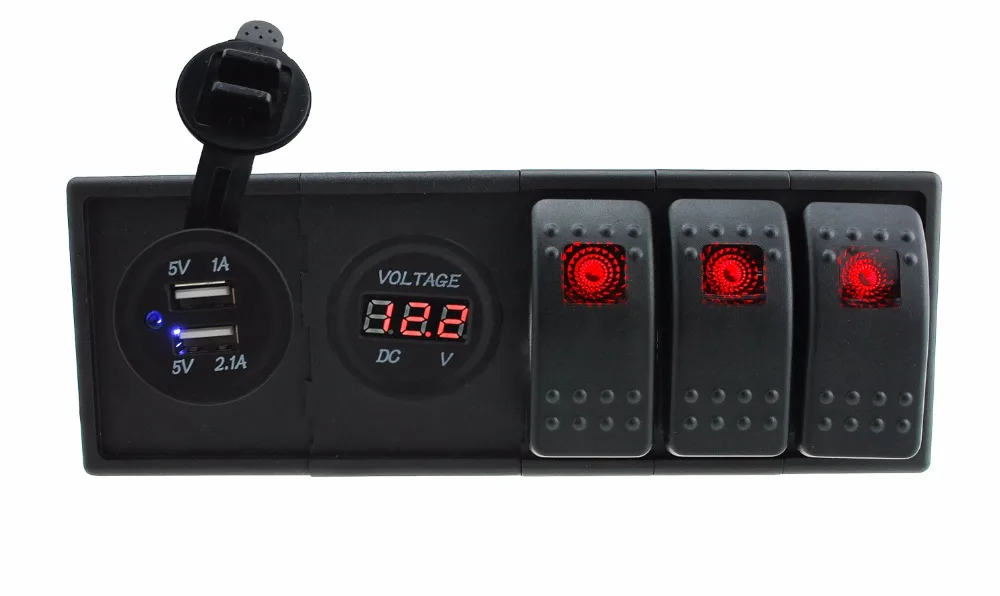 IZTOSS DC 12 В/24 В светодиодный цифровой 3.1A двойной USB зарядное устройство вольтметр