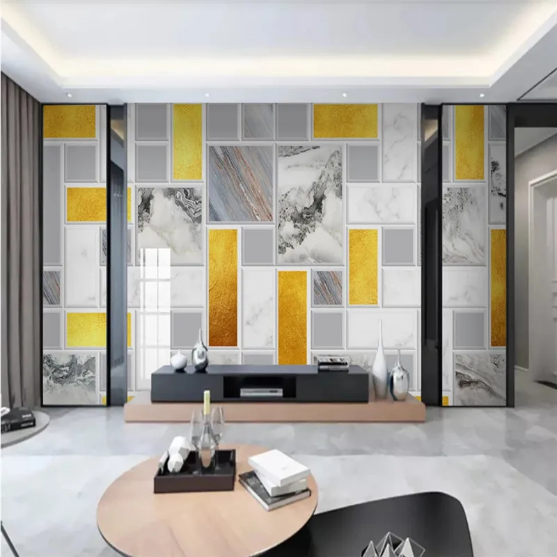 Dekorasi Rumah Modern Tidak Teratur Ubin Keramik Dinding Wallpaper Foto Untuk Ruang Tamu Kamar Tidur Jazz Putih Emas Geometris Kertas Dinding 3d Wallpaper Aliexpress