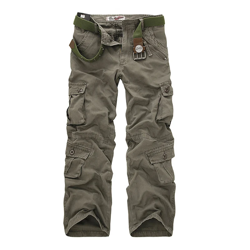 Новинка; мужские походные Мужские штаны в стиле милитари высокого качества; стильные камуфляжные хлопковые длинные брюки с карманами; 7 цветов - Цвет: Soil Army Green