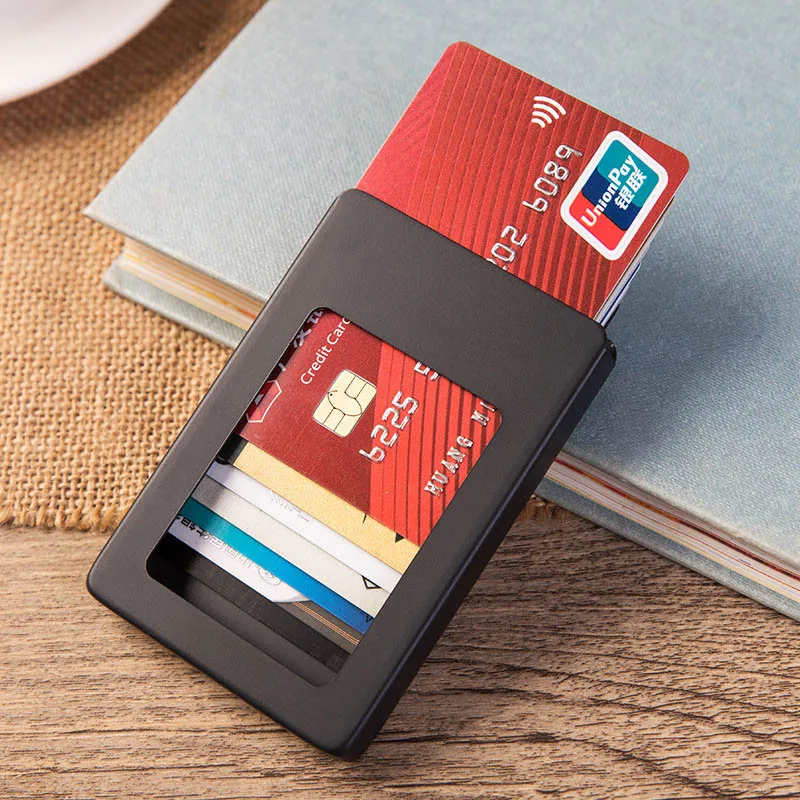 

Maideduod Brand Quality Credit Card Holder Waterproof Cash Money Pocket Box Aluminum Business Men ID Card Holder Gift Wallets