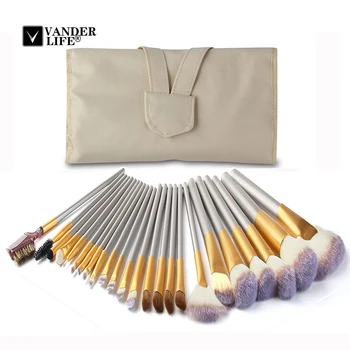 

24 Pcs Make Up Set Soft Synthetic Professional Cosmetic Makeup Foundation Powder Blush Eyeliner Brushes Tools Kit with Bag