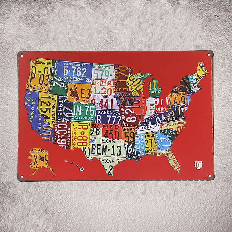 Metal signs Tin Plaque US Route 66 Garage sign Pin up Car Bar Rustic Restaurant Pub Bar Home Wall Stickers Decor