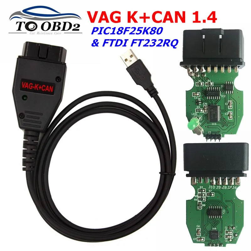 VAG K+ CAN Commander 1,4 obd2 диагностический сканер инструмент OBDII VAG 1,4 COM Кабель для vag PIC18F25K80 FTDI FT232RQ чип