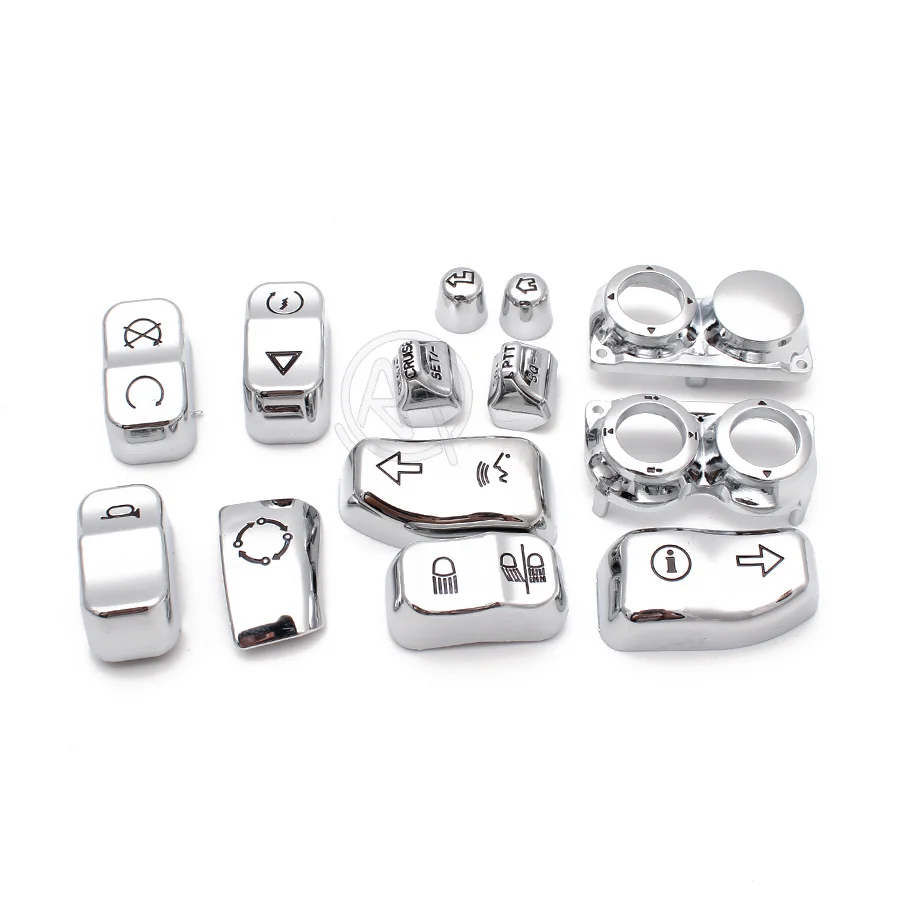 

13pcs Motorbike Accessories Chrome Switch Housing Button Cap Kit For Harley Touring Electra Glide FLHTCU FLHTCUL 2016 2017