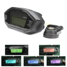 7 цветов Регулируемый универсальный мотоцикл lcd цифровой измеритель скорости одометр подсветка мотоцикла компьютер одометр+ Датчик скорости(6