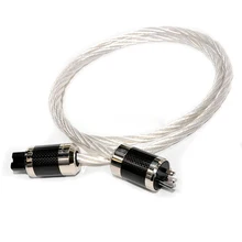 Одна часть 6N OCC Посеребренная США/EU версии аудио hifi Мощность кабель с углеродного волокна США Версия Мощность разъем