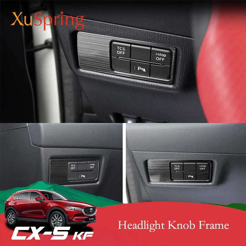

Car Head Lamp Light Switch Headlight Adjustment Knob Panel Control Protective Trim Styling For Mazda CX-5 CX5 2017 2018 2019 KF