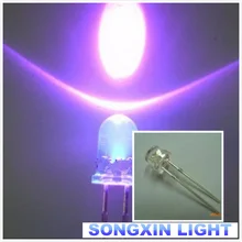 10 шт. F5 5 мм круглый Ультрафиолетовый Светодиодный УФ-светильник 390-395nm фиолетовый светильник