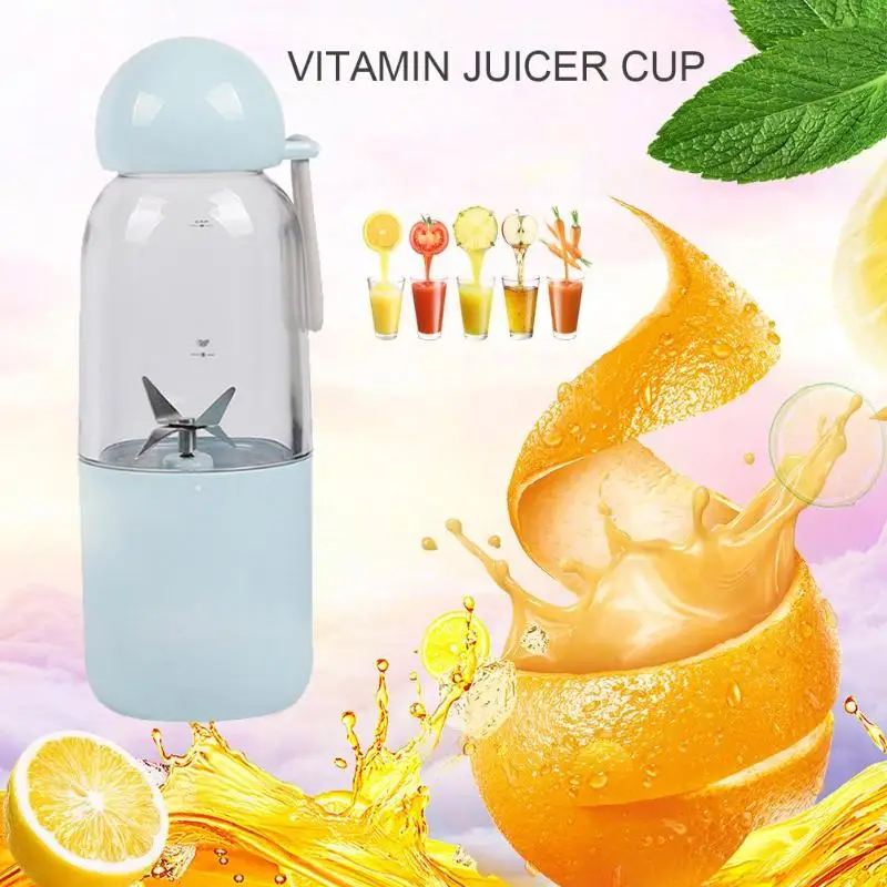 

500mL Electric Mini Juicer Portable Lemon Citrus Orange Juicer Cup USB Rechargeable Fruits Blender Bottle Smoothie Creator