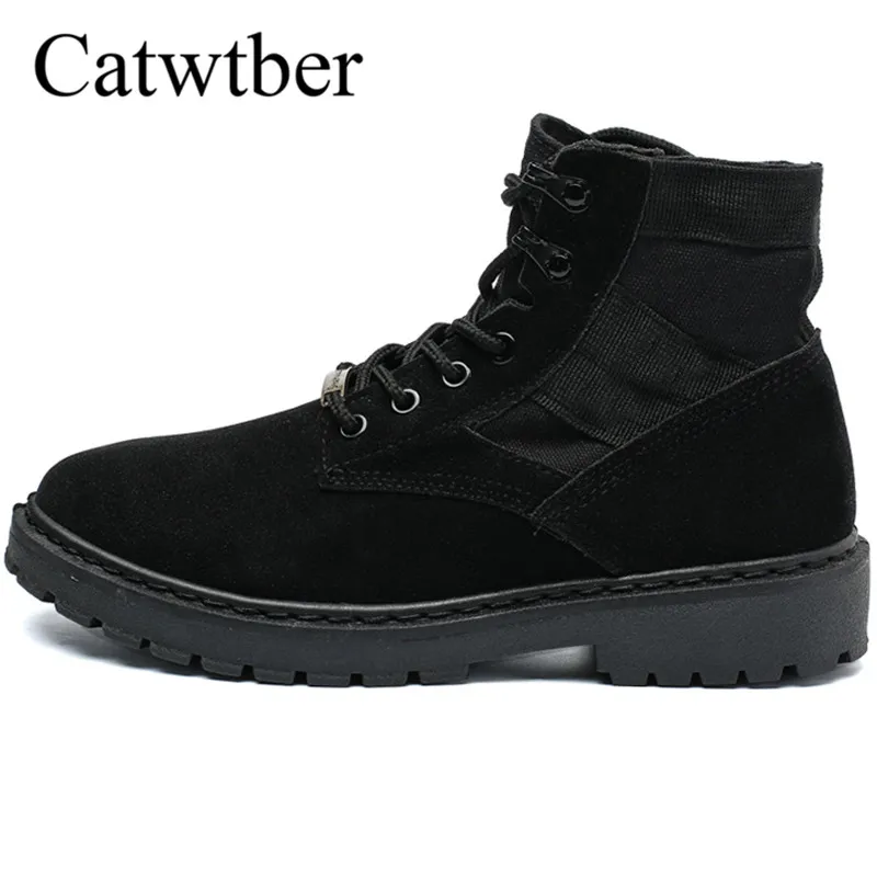Catwtber 2018 Новое поступление Демисезонный сапоги Для мужчин Ретро замши унисекс