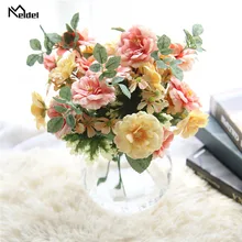 Meldel Свадебный букет невесты искусственная шелковая Камелия самодельный букет офисные домашние Декорации для вечеринки Цветочная композиция