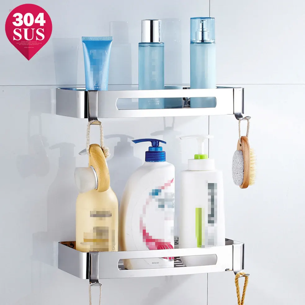 

Shower Caddy Bathroom Cube Shelf Floating Shelves Storage Basket Holder Stainless Steel etagere salle de bain murale repisa