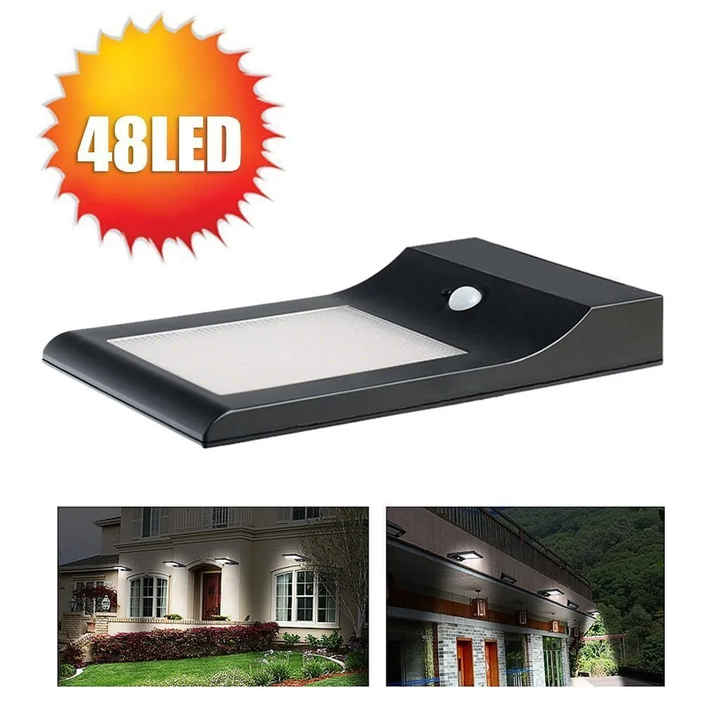 4 pcs/lot DHL Gratuite IP65 5.5 V 5 W 17% Conversion Solaire Panneau solaire Jardin LED Lumière 48*3528 LEDs 850 Lumens Motion Sensor lampe