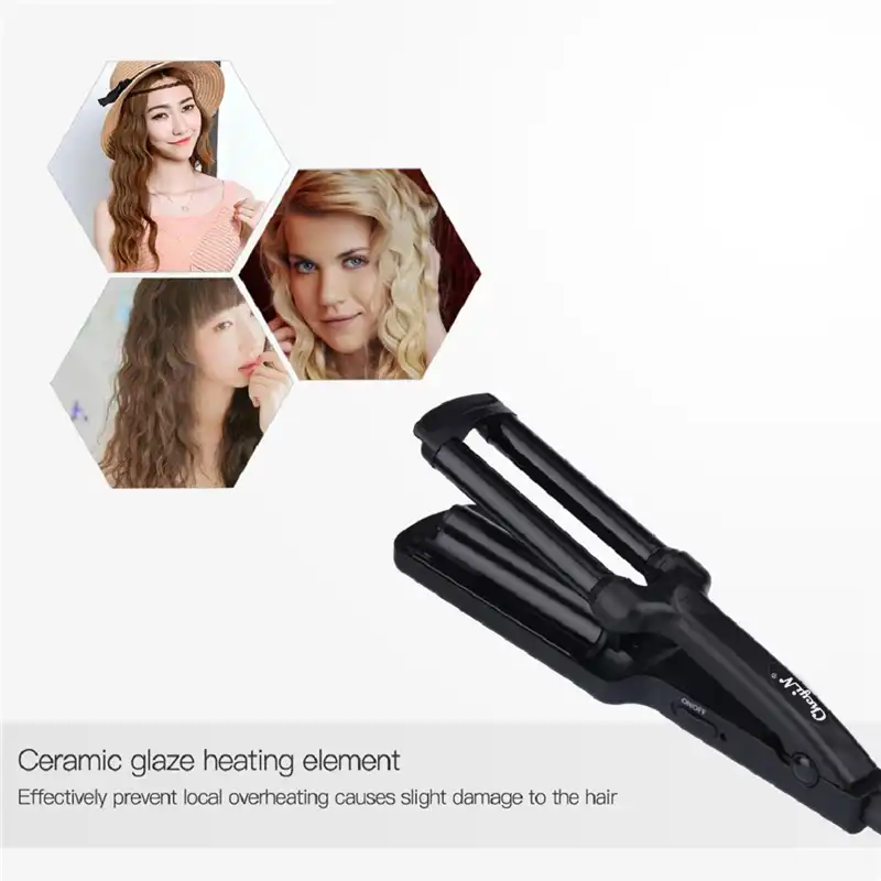 Electric Professional Ceramic Hair Curler Triple Curling Iron