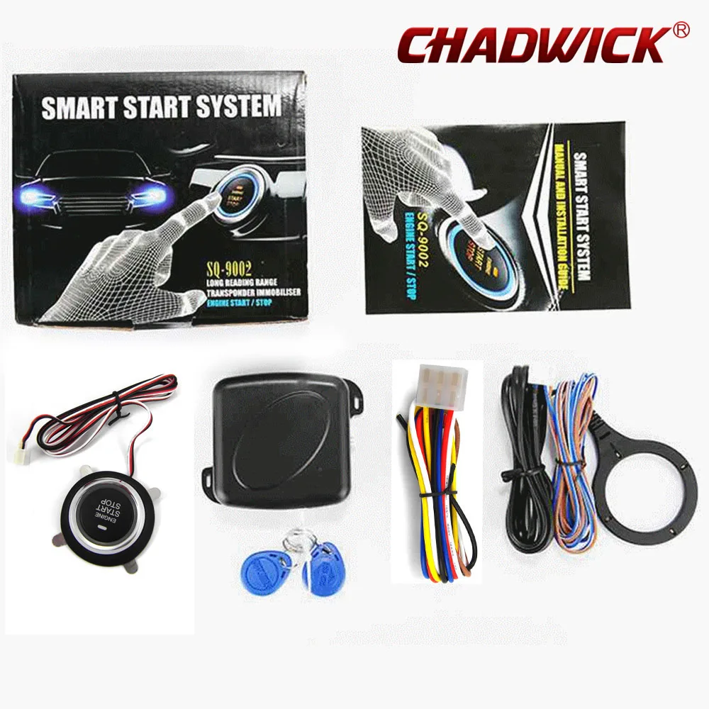 

NEW Universal Car Alarm System auto Security Push Button Engine Start stop RFID Lock Ignition Starter Keyless Entry CHADWICK9002