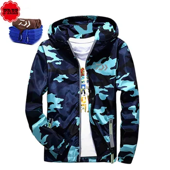 

Men's Fishing Clothing Jacket Winter Zipper Hooded Shirt Anti-Shrink Breathable Fishing Clothes For Hiking Climbing
