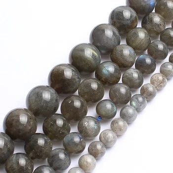 

Pick Size 4.6.8 .10MM AAA Natural Labradorite Stone Round Loose Beads For DIY Jewelry Making Bracelet 15"/Strand F00193