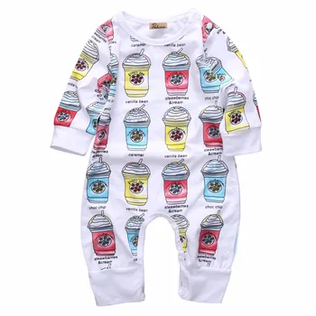 

0-24M Newborn Baby Boys Girls Clothes Cute Infant Ice Cream Romper Lovely Long Sleeve Outfit Baby Rompers