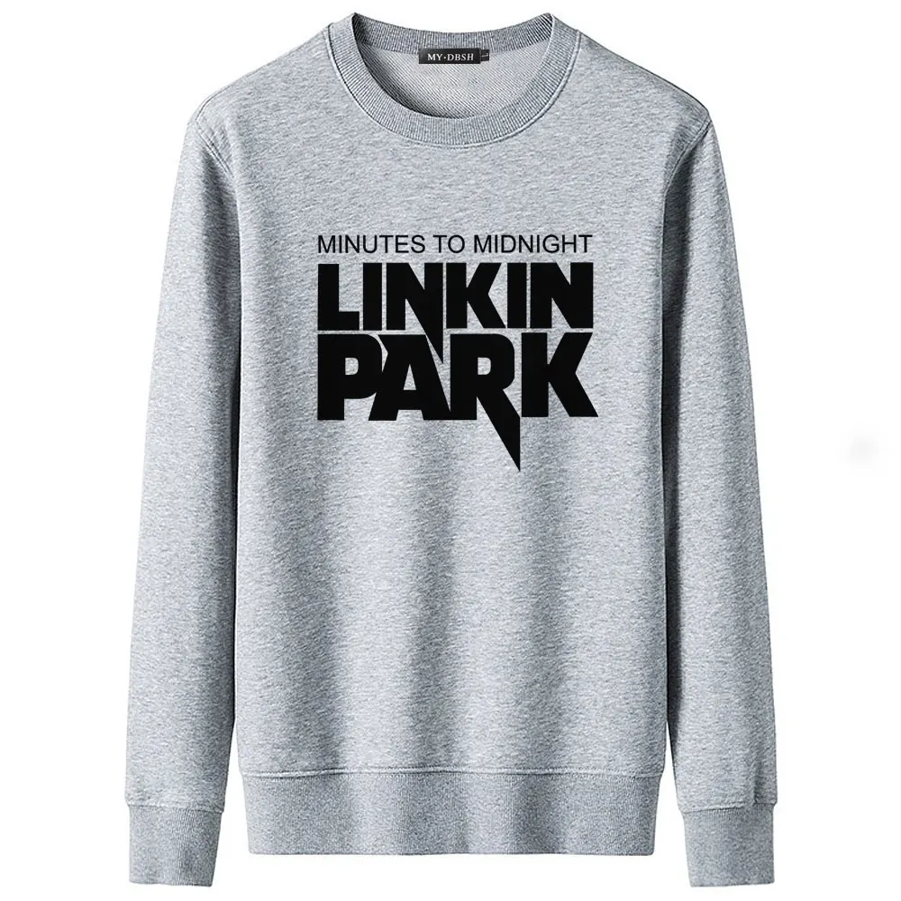 Man Fashion Linkin Park hoodies Autumn winter harajuku hoody streetwear hip-hop tracksuit Mens pullover sweatshirt Plus size 4XL - Цвет: A07-S1-P-Gray