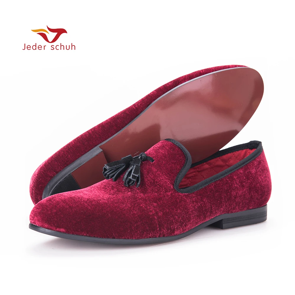 Jeder Schuh/Мужская бархатная обувь с бархатной бахромой для вечеринки и свадьбы