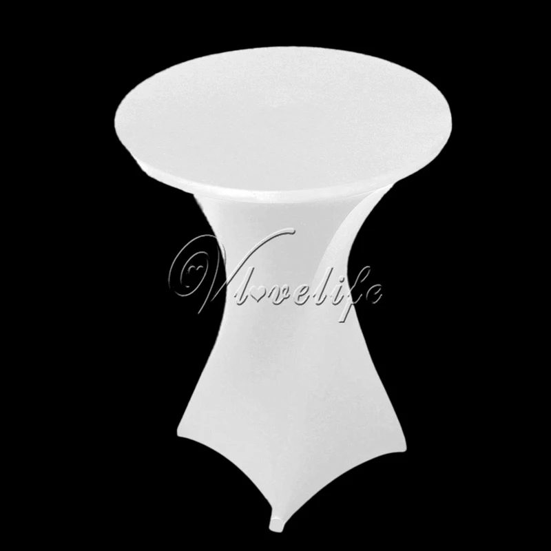 1 قطعة 80 سنتيمتر الأبيض/أسود/العاج طاولة مشروبات غطاء ليكرا دنة تمتد سماط ل بيسترو بار الزفاف حزب الحدث ديكور