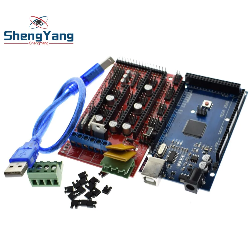 ShengYang Mega 2560 R3 Mega2560 REV3+ 1 шт. RAMPS 1,4 контроллер для 3d принтера arduino комплект Reprap MendelPrusa