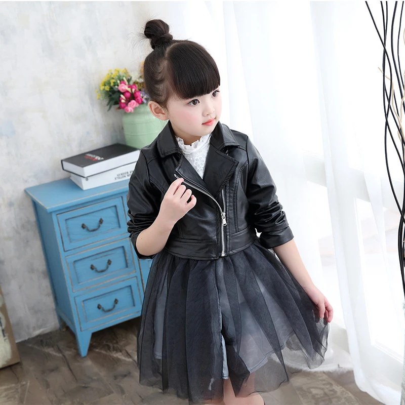 Spring Fashion Kids Jacket PU Leather Girls Jackets Clothes Children Outwear For Baby Girls Boys Clothing