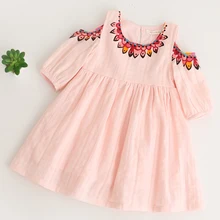 Menoea/Одежда для девочек; платья; Новинка года; летнее платье принцессы для девочек; Детские Платья с цветочным принтом для От 2 до 7 лет