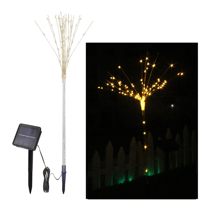 

1 Pcs Solar Power DIY Light Fireworks Modeling Lighting 100 LED Variety Shaped Tree Lights Landscape Lamp For Garden Ground Lawn