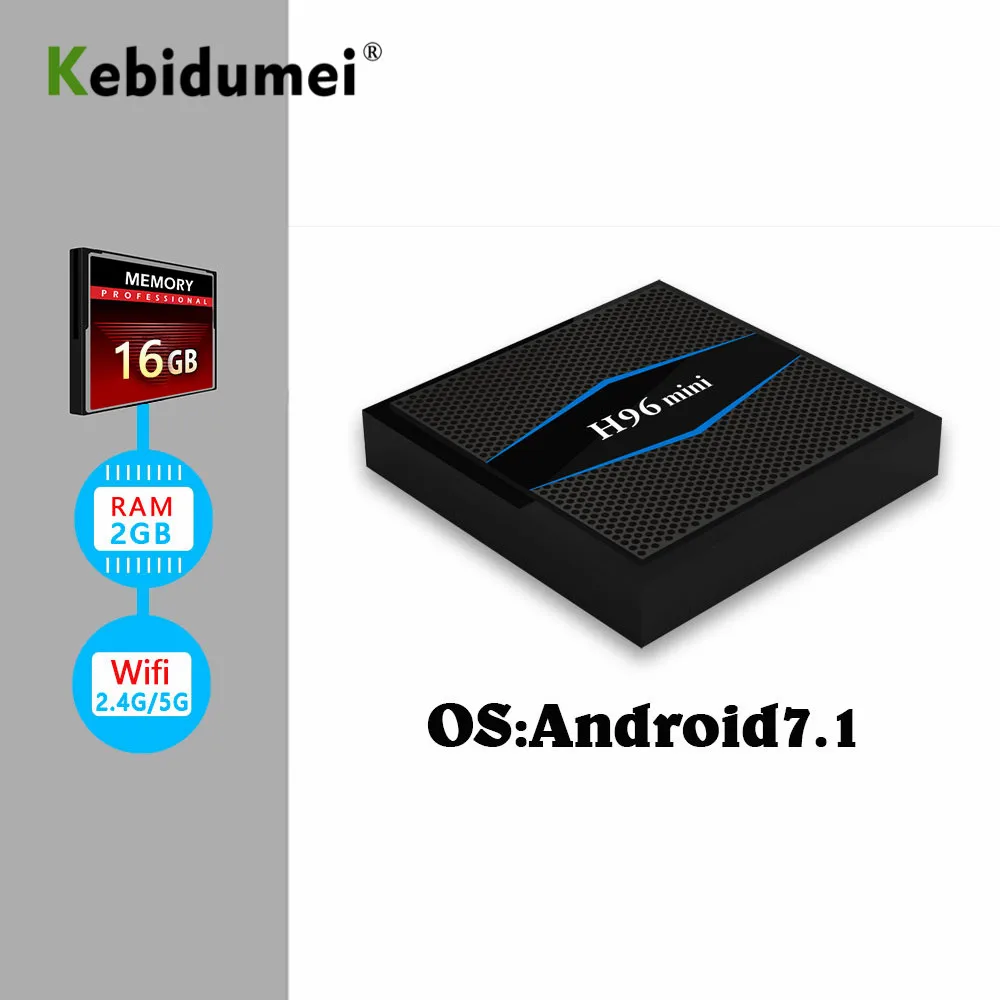 

kebidumei For Netf H96mini Smart tv box Android 7.1 2.4G/5G Wifi Bluetooth 4.0 S905W Quad Core H96 mini Set Top Box 4k Full HD