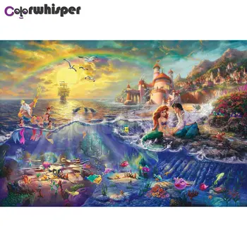 

Diamond Painting Full Square/Round Drill Daimond Painting Mermaids Prince Princess Castle Sea Mosaic Rhinestone Embroidery Z144