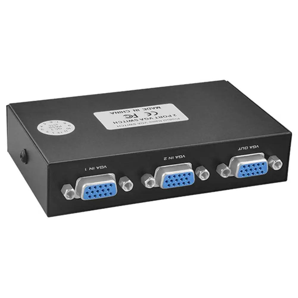 VGA коммутатор 2 в 1 из VGA компьютерный коммутатор 2 порта VGA 2 пути VGA сплиттер коробка видео монитор конвертер адаптер HD 1920x1440