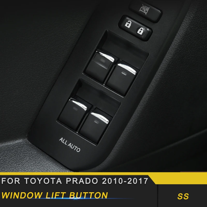 

For Toyota Prado 2017-2018 Car Styling Door Gate Window Lift Button Switch Panel Trim Frame Sticker Interior Accessorie
