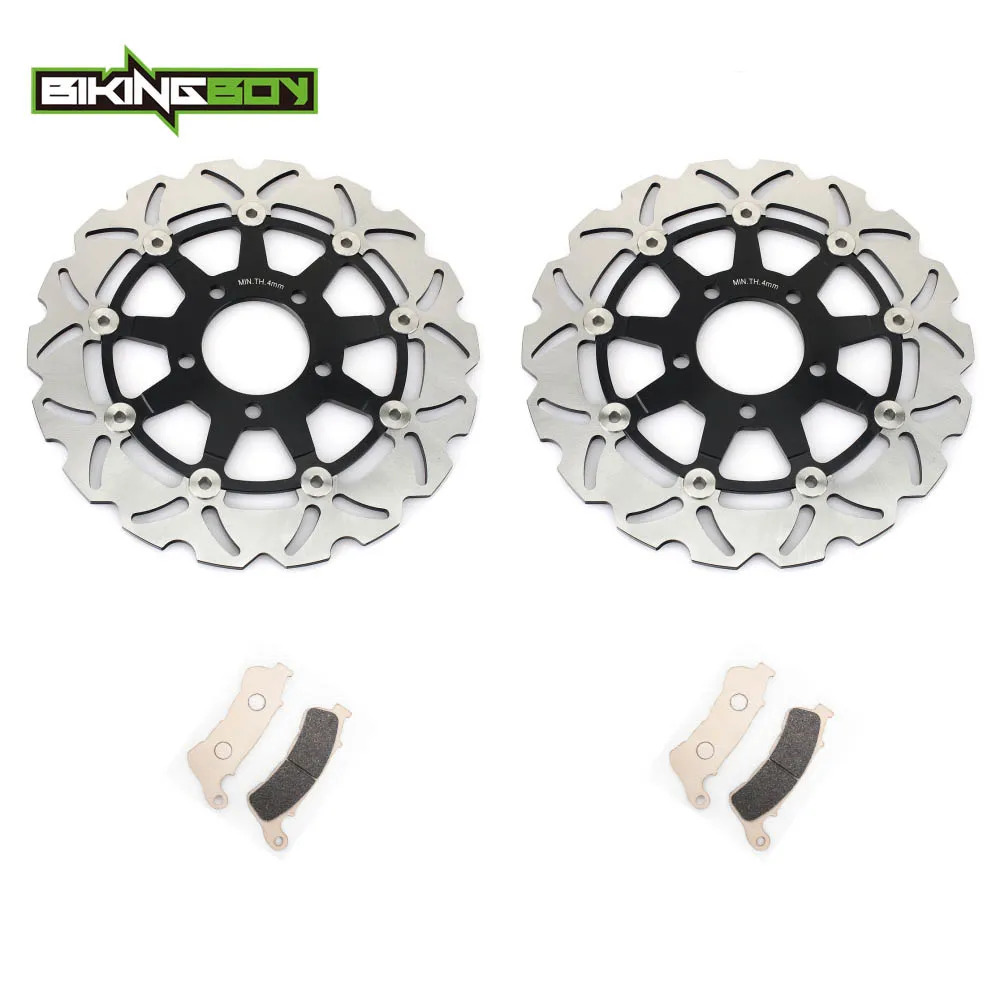 Wavy Black BIKINGBOY For SUZUKI VLR 1800 Boulevard 2008-2010 VLR 1800 R Intruder 08-13 RT 2008-2009 Front Brake Discs Disks Rotors Pads - Цвет: Wavy Black