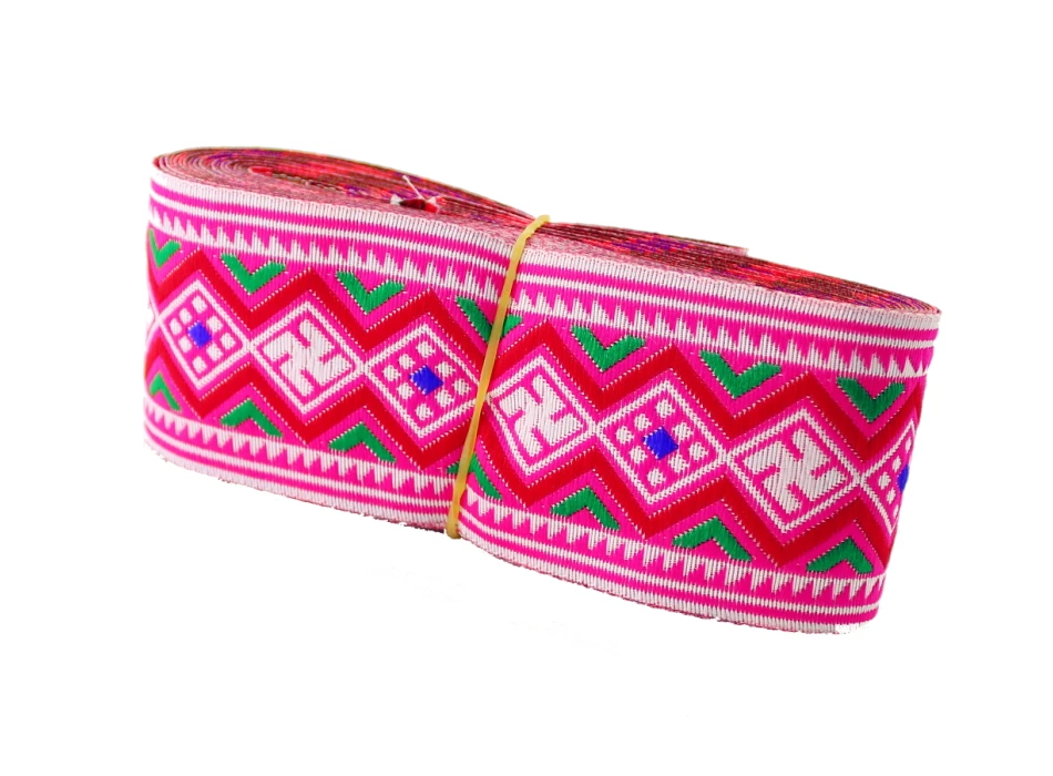 25 mm Cinta Lila Paisley Jacquard bordado de encaje y apliques Decoración de recorte