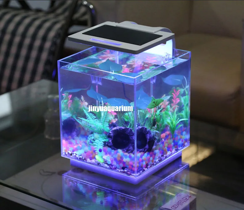 Светодиодный свет аквариумных растений растут fish tank Пейзаж 110 В~ 240 В Мини nano Белый Синий термометр