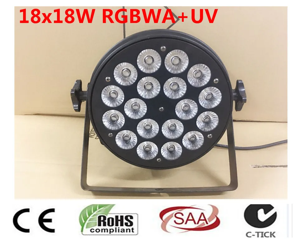 

Dj di illuminazione 18x18 w rgbwa uv 6in1 led par luce DMX luce 8 PZ