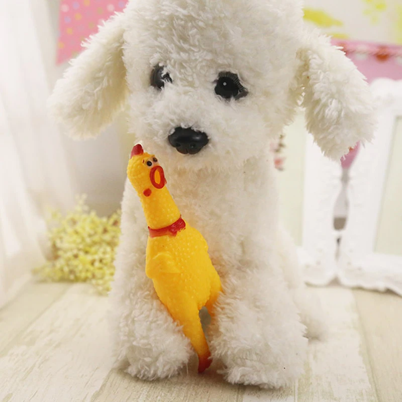 Забавные резиновые желтые Кричащие цыпленок Pet писклявым игрушка собака, игрушка для домашних животных