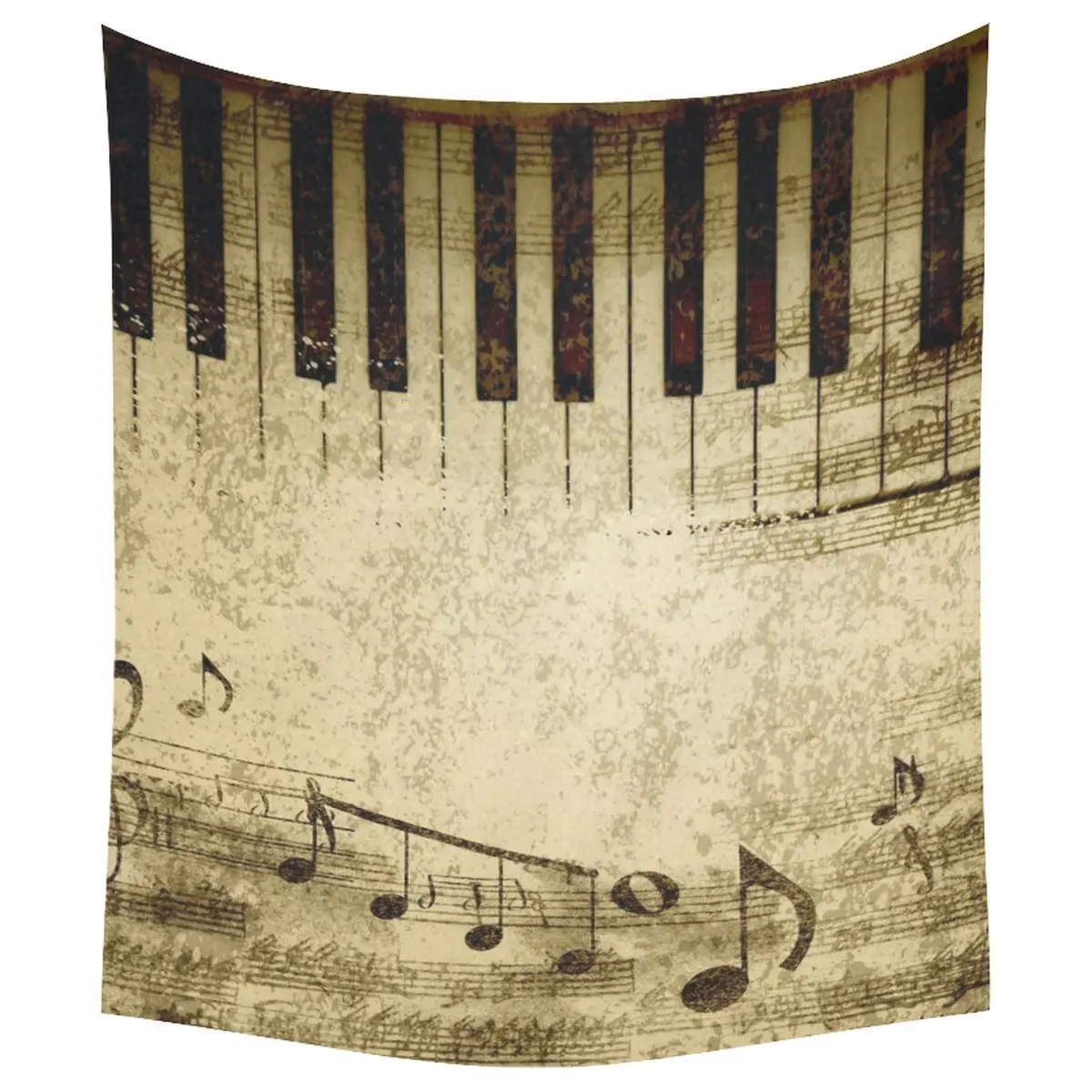 Music Clef Home Decor Tapestries Wall Art, Piano Keys Tapestry Wall