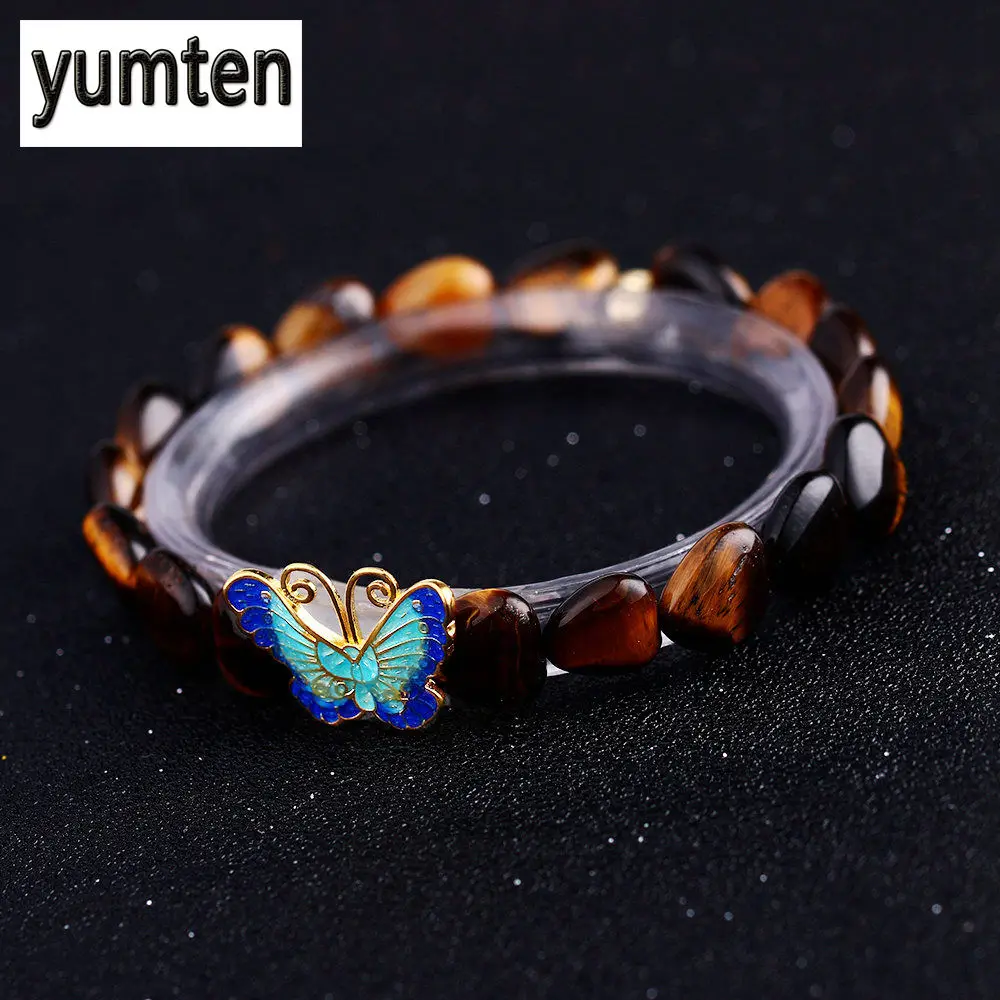 

Yumten Tiger Eye 925 Silver Butterfly Love Women's Bracelet Jewelry Tom Hope Survival Shadowhunters Pulseras Orologio Uomo Gift
