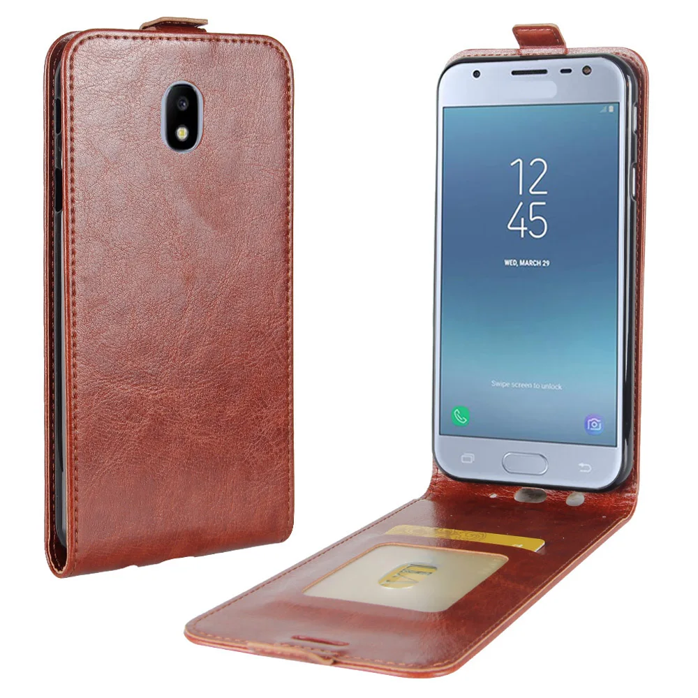 J330 чехол для Samsung Galaxy J3 2017 Down открытые стильные чехлы Флип кожаный толстый твердый
