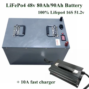 

GTK LiFePo4 48V 80Ah 90Ah 52v 16S Battery pack For power bike boat inverter solar energy storage 24V 48v EV scooter +10A charger