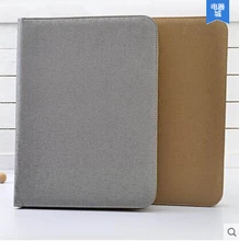 A4 кожаная папка-файл молния портфеля A4 padfolio бизнес-менеджер папка с калькулятором кольцо связующего W015