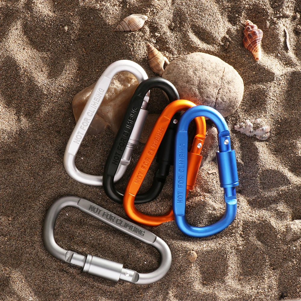 

1 PC Aluminum Alloy D Carabiner Spring Snap Clip Hooks Keychain Climbing New Outdoor Accessories
