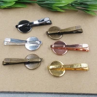 5Pcs Copper Tie Clips Cufflinks 16/18/20mm Round Cabochon Blank Base Tray for DIY Men Necktie Tie Bar Clothing Accessories 2