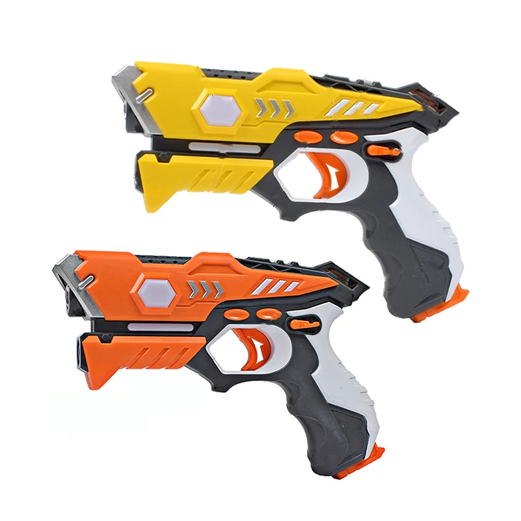 Orange Yellow No Box Инфракрасный лазер CS играющие цифровые электрические пушки игрушка лазерная бирка со вспышкой светильник эффект звуков стрельба игры игрушки для детей - Цвет: Orange Yellow No Box