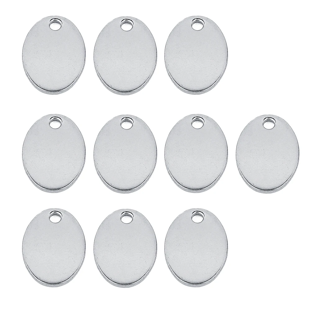 10 Pieces Metal Flat Oval Circle Blank Coin Stamping Charms Tag Pendants | Украшения и аксессуары