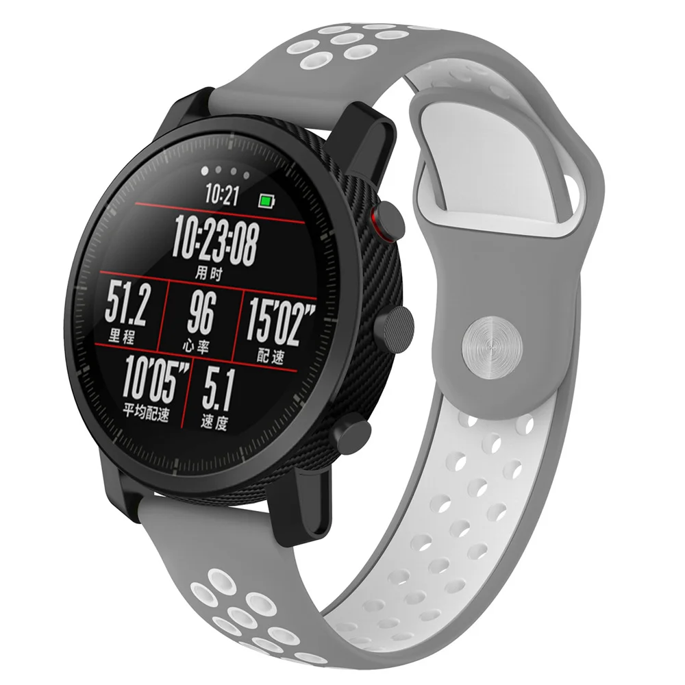 2 шт./упак. силиконовый ремешок для часов для Huami Amazfit Stratos 2 Pace браслет для Amazfit GTR 42 мм 47 мм ремешок Gts ремешок для часов