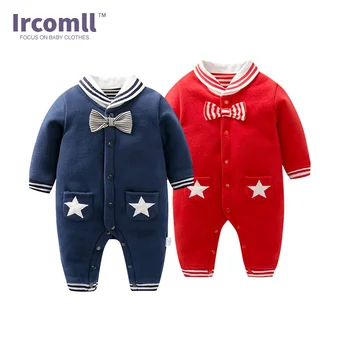 

New Year 2018 Girl Boys Baby Rompers Cotton Double Decker Autumn Jumpsuit For Newborn Baby Toddle Clothes Kids Clothing outfit
