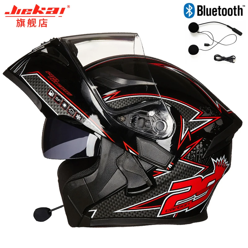 Переговорное bluetooth-устройство для шлем кожаный чехол из искусственной кожи(Motocicleta каска BT Casco Moto двойные забрала шлем к рулю мотоцикла велосипеда Capacete в горошек